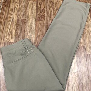 34x32 UNDER ARMOUR REGULAR FIT GOLF PANTS NYLON/POLY/SPANDEX KHAKI Sz 34W x 32L